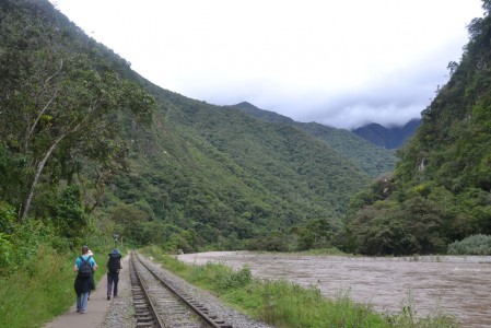 On our way to Machu Picchu, with the raging river next to us