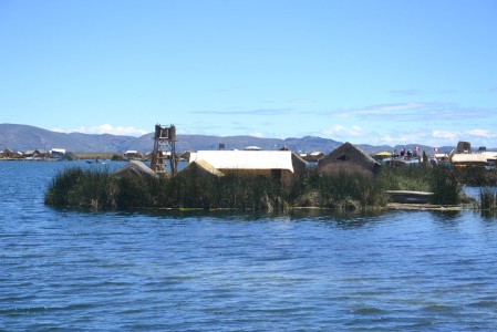 One of the floating islands on Uros