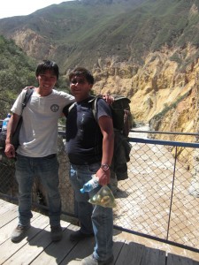 Me and one of my hiking partners William at the overpass bridge