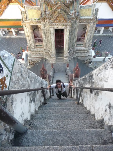 Walking up the steeeeeeeep stairs of the stupas