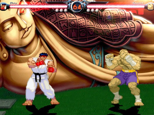 Lying buddha in Sagat stage in Street Fighter