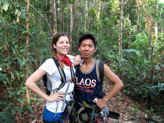 Me and Abby in the midst of ziplining, making time to pose awkwardly...