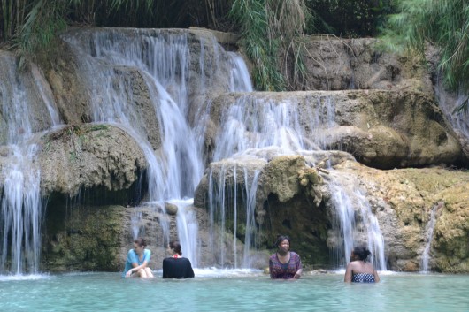 Cool dip in one of the many pools in Tat Kuang Si