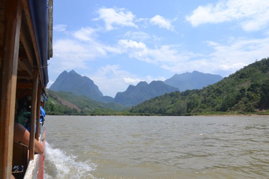Scenic boat trip from Muang Khua to Muang Ngoi