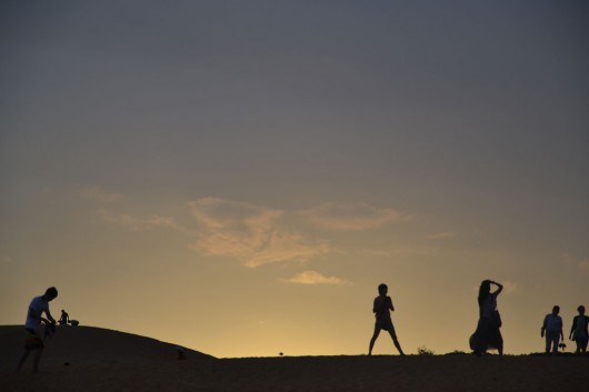 Enjoying the sand dunes at sunset in Mui Ne