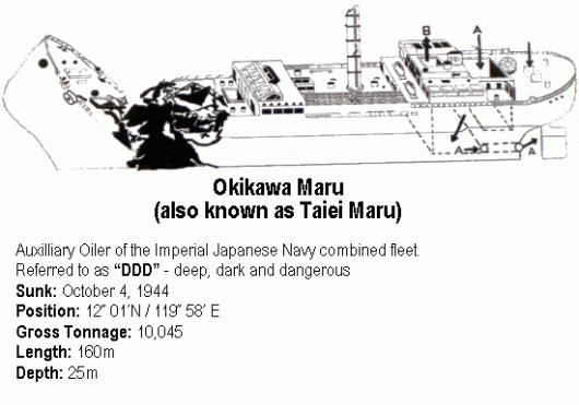 Second dive site: Okikawa Maru
