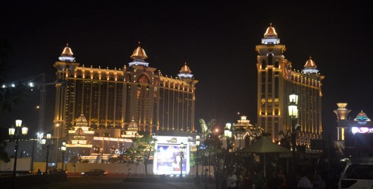Galaxy hotel and casino at night