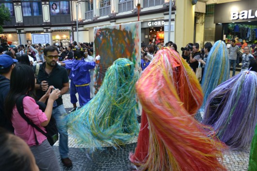 Street performances in old city Macau