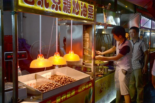Street food stalls in Guilin