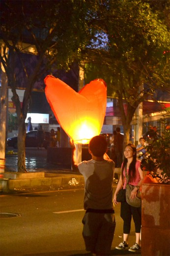Sky lanterns during Mid Autumn Festival