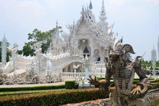 Asian backpacker - Chiang Rai white temple