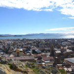 Panoramic view of Puno, looking over Lake Titicaca